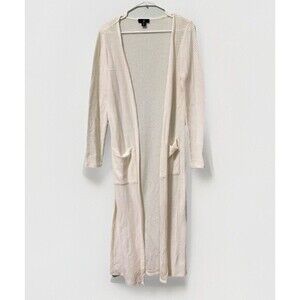 J Jason Wu White waffle knit open front cardigan duster size XXS